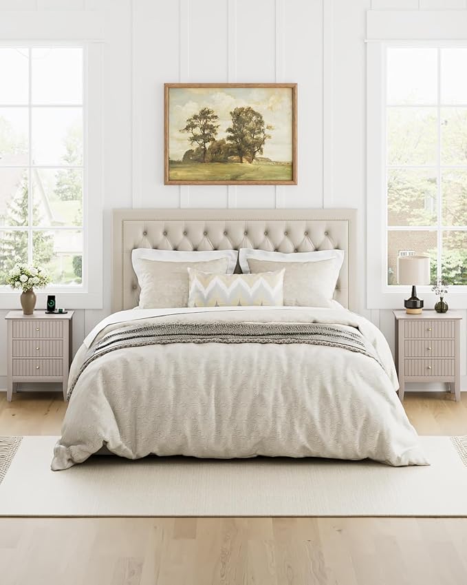 Night Stand, Fluted Nightstand Bedside Tall Farmhouse Nightstand - Image 8
