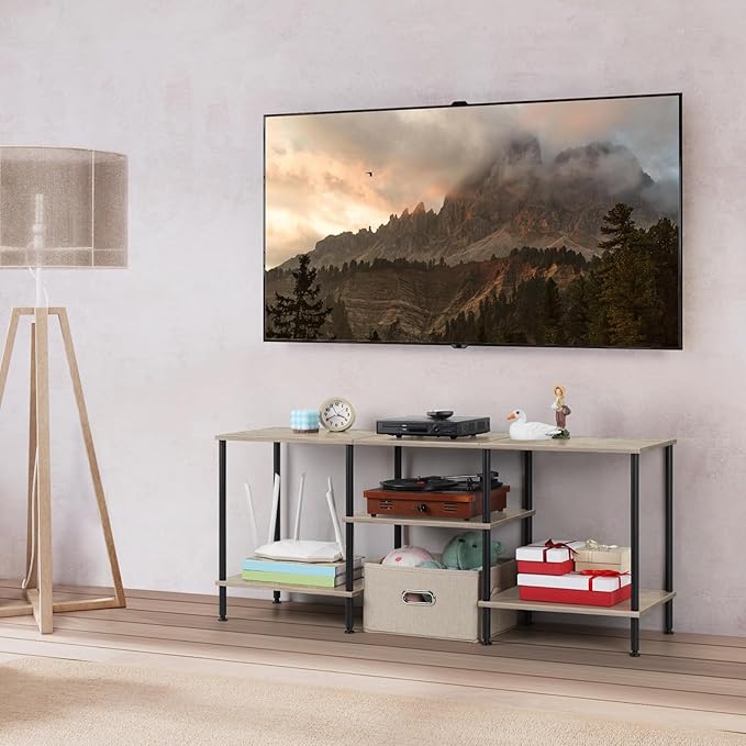 50 Inch TV Stand for Bedroom Rustic Grey Entertainment Center - Image 7