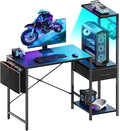 Bestier Gaming Desk with LED Lights, 44 Inch Reversible Computer Desk with by Bestier