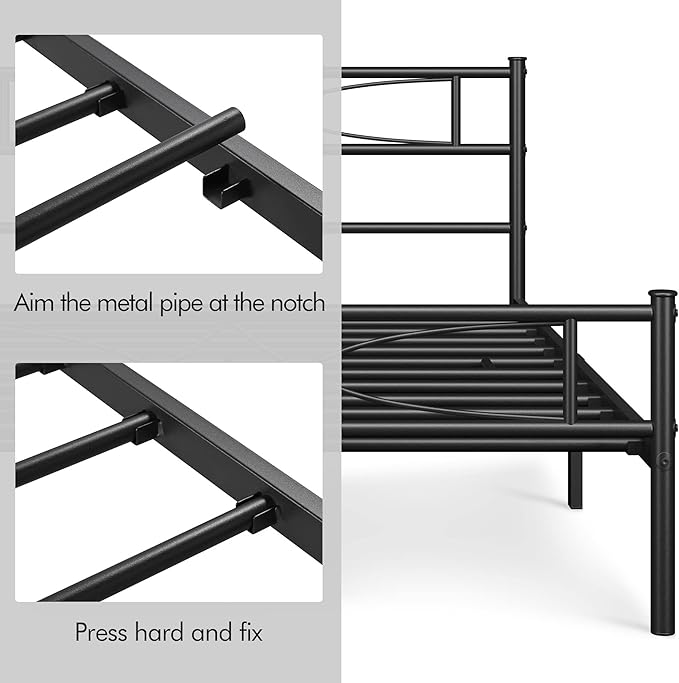 Yaheetech Metal Queen Platform Bed Frames Mattress Foundation - Image 7