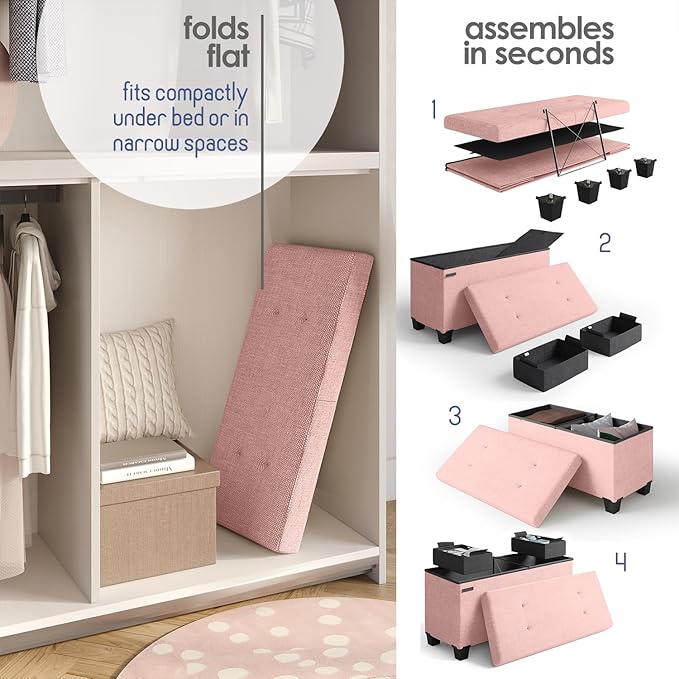 STORAGEBUD Storage Ottoman Bench - Image 6