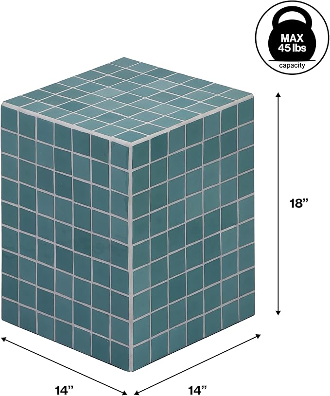 JONATHAN Y END2000A Callista 18" Modern Bohemian Ceramic Tiled Rectangle End - Image 3