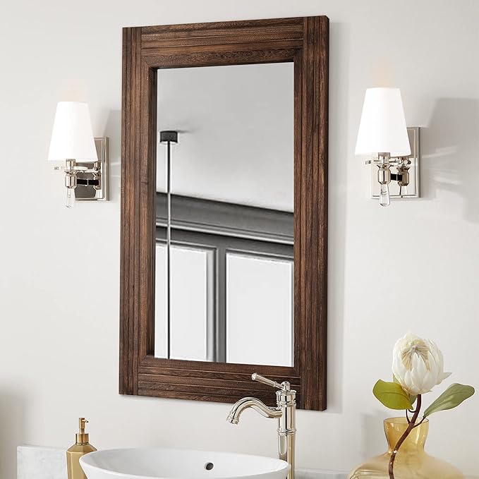 YOSHOOT Hand-Made Wooden Spliced Wall Mirror - Image 4