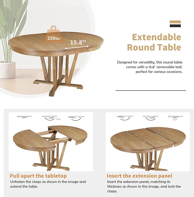 Ball & Cast Rustic 5-Piece Extendable Dining Table Set - Image 6