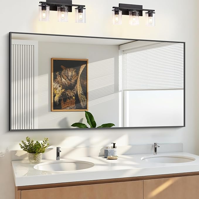 KOCUUY Bathroom Mirror, 30x60 Large Black Mirrors - Image 6