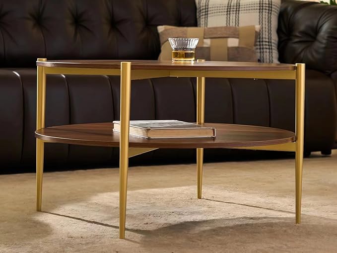 Shrine Round Glass Coffee Table, Mid-Century Modern Design, D30 x H17 in - Image 6