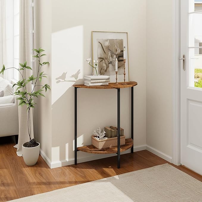 Homode Half Moon Table, Small Entryway Table, Half Round Entry Table, Narrow - Image 7