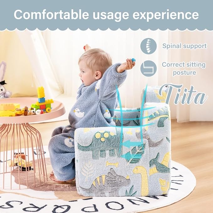 Tiita Kids Couch Plush Toddler Chair, Cloud-Like Glow in The Dark Kids Sofa - Image 6