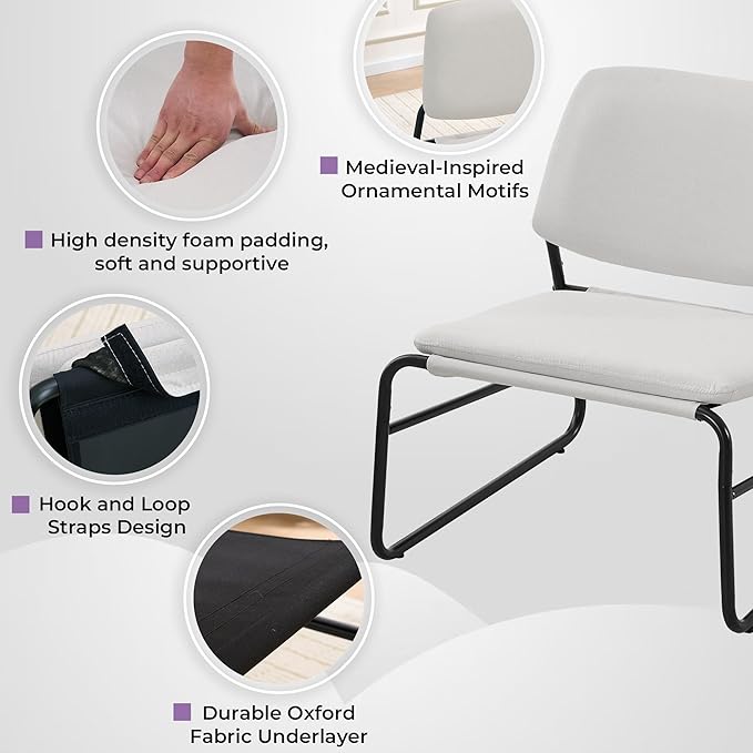 DAICO Modern Accent Chair Comfy Living Room Chair Armless Sling Accent Chairs - Image 8