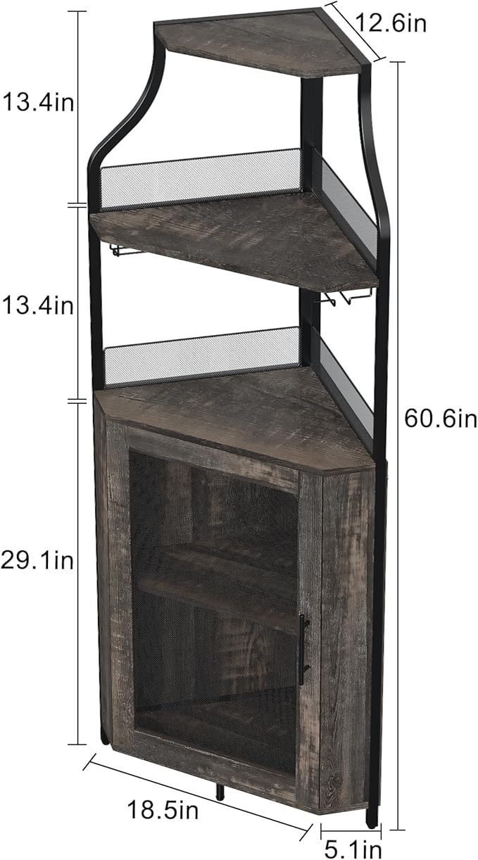 GarveeHome Corner Wine Bar Rack Cabinet - Image 2
