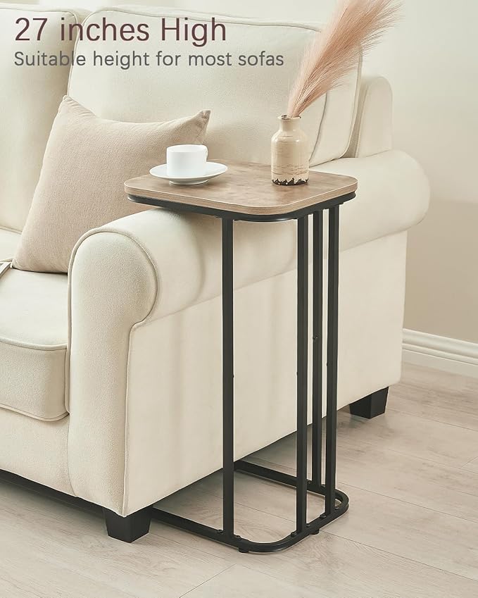 C Shaped End Table, 27 Inches High Small Side Table - Image 4