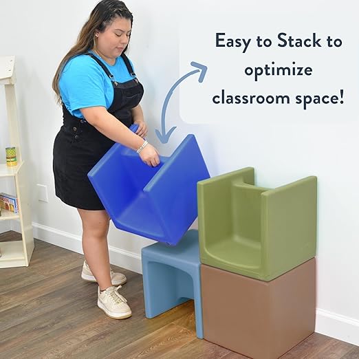 Children's Factory Cube Chairs, Woodland CF910-047, Classroom Furniture - Image 9