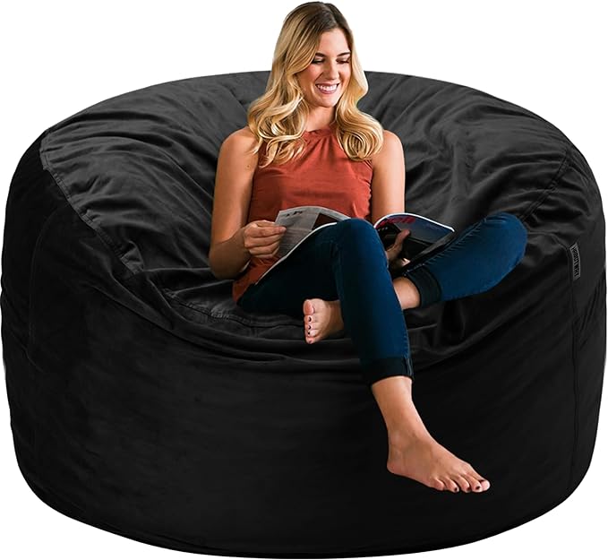 HABUTWAY Bean Bag Chair 3Ft Luxurious Velvet Ultra Soft Fur by HABUTWAYMakeYourLifeComfortable