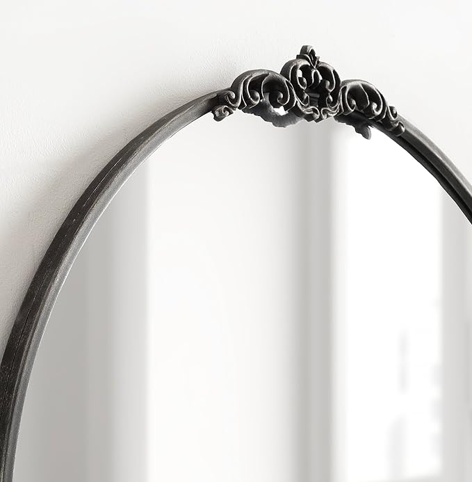 Kate and Laurel Myrcelle Traditional Arched Mirror; 30 x 32; Black; Decorative - Image 5