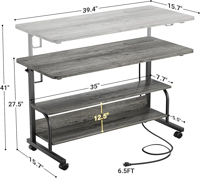 39" Height Adjustable Standing Desk - Image 3