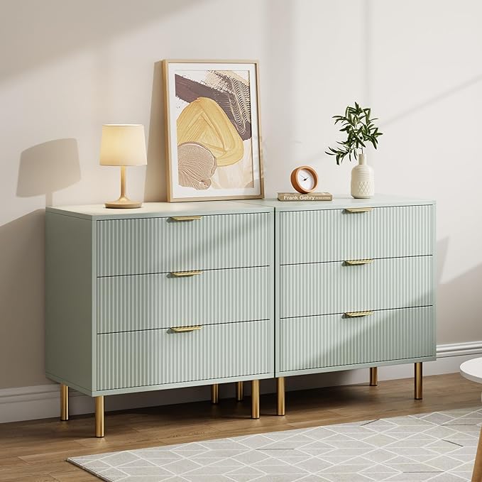 Green Dresser, Modern 3 Drawer Dresser - Image 4