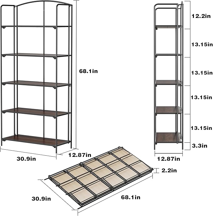 Crofy No Assembly Folding Bookshelf - Image 3