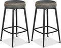 Counter Height Bar Stools, Upholstered Faux Leather Kitchen Counter Stools by ErdoruLiving