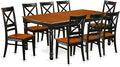 East West Furniture DOQU9-BCH-W 9 Piece Kitchen Table Set Includes a Rectangle by EastWestFurniture