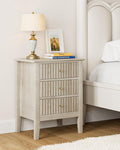 Night Stand, Fluted Nightstand Bedside Tall Farmhouse Nightstand by Unknown