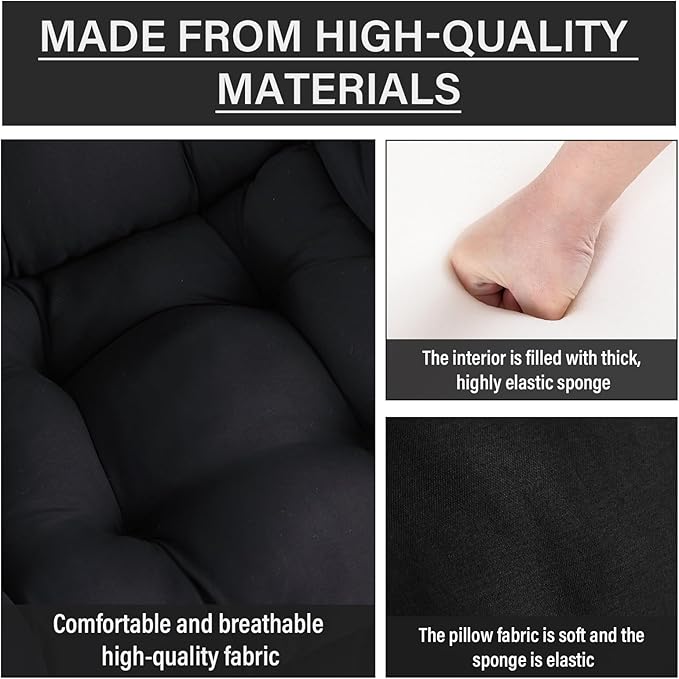 Lazy Chair with Ottoman, Comfy Reading Chair with Footstool & Pillow Modern - Image 5
