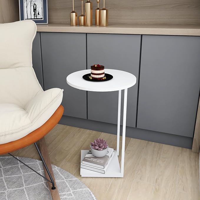 HDANI C Shaped End Table Set of 2, Couch Side Table That Slide Under, C Table - Image 5