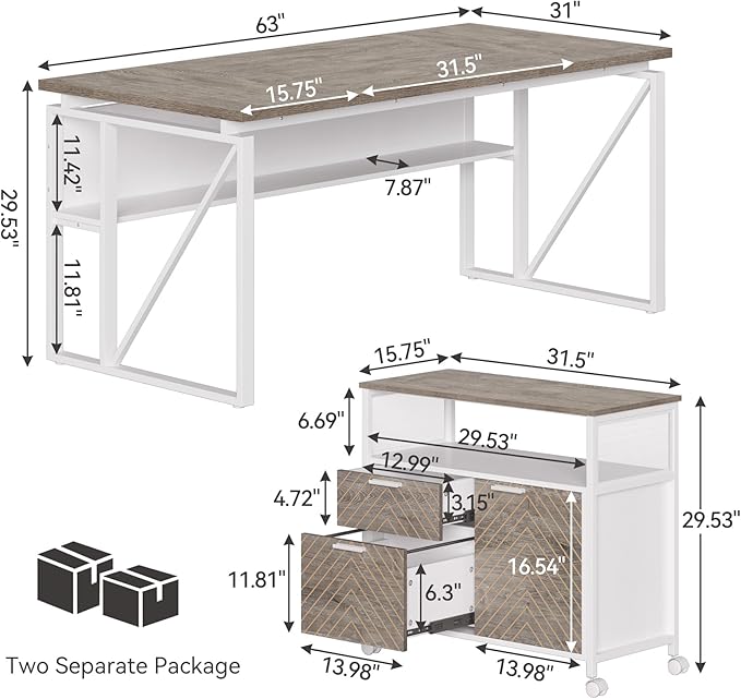 LITTLE TREE 63-Inch Office Desk - Image 3