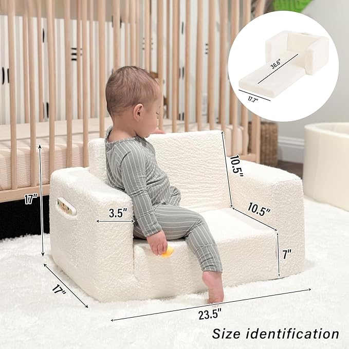 Tiita Kids Sofa, 2-in-1 Kid Chairs, Convertible Children Couch to Lounger - Image 2