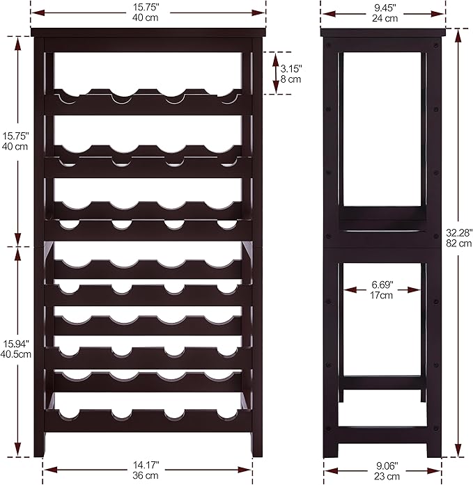 Bamboo Wine Rack, 24 Bottles Wine Display Storage Shelves - Image 3