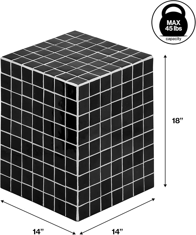 JONATHAN Y END2000L Callista 18" Modern Bohemian Ceramic Tiled Rectangle End - Image 3
