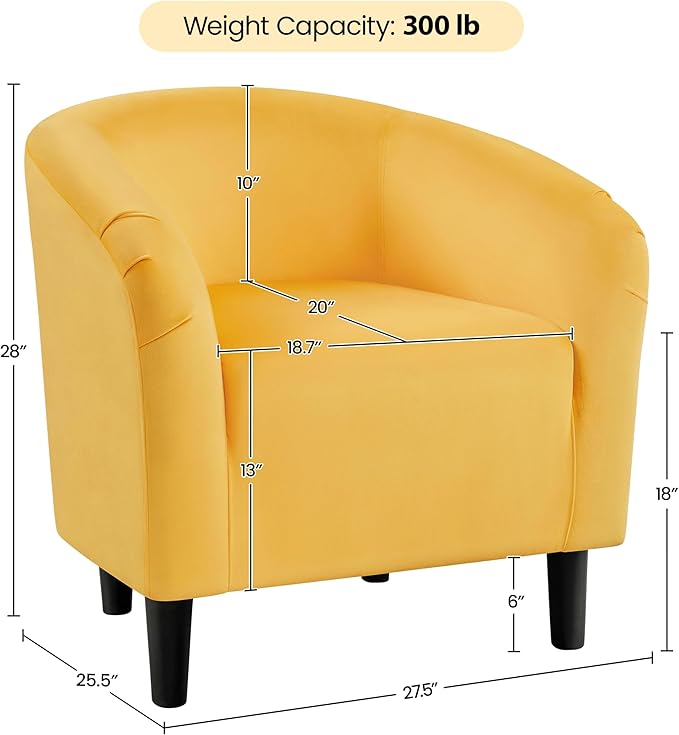 Yaheetech Yellow Chair, Accent Chair - Image 3