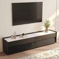 POVISON Fully-Assembled Mid Century Glossy Sintered Stone TV Stand, 78.74" Wood by POVISON