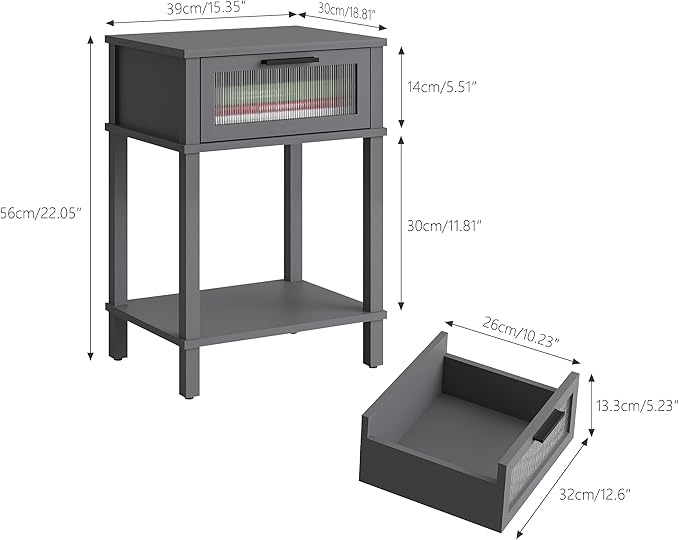 Nightstand Wooden Bedside Table - Image 3