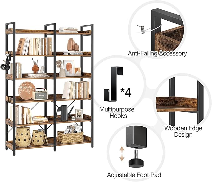 Seventable Bookshelf 6 Tier - Image 5