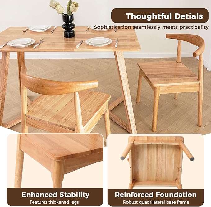 DELAVIN Solid Wood Dining Chairs Set of 4, Farmhouse Dining Room Chairs - Image 6