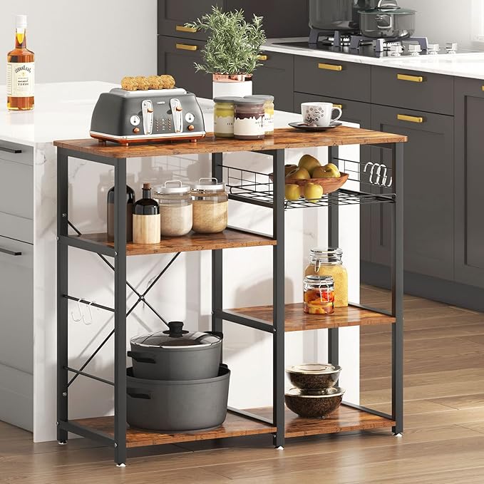 soges 3-Tier Kitchen Baker's Rack Utility Microwave Oven Stand Storage Cart - Image 2