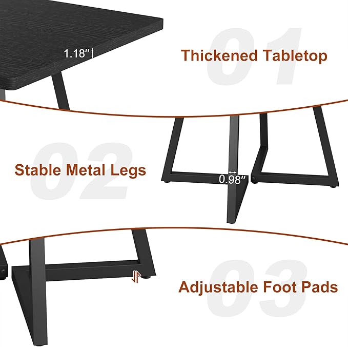 Square Dining Table for 4, 31.5-Inch Farmhouse Dinner Table Wooden Kitchen - Image 4