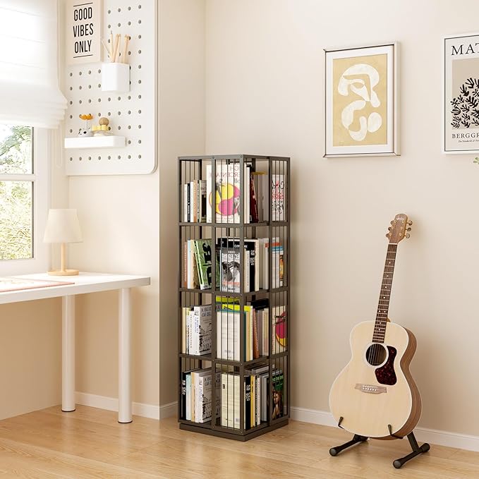 Square Rotating Bookshelf Tower - Image 7