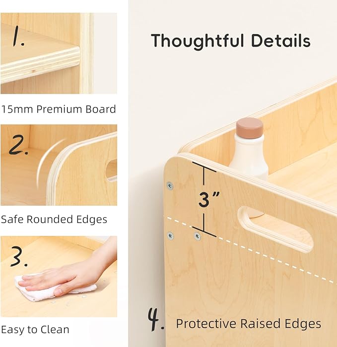 OOOK Montessori Weaning Table and Chair Set, Kids Activity Wooden Toddler Table - Image 6