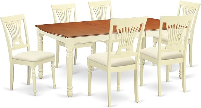East West Furniture DOPL7-WHI-C 7 Piece Dining Room Table Set Consist of a by EastWestFurniture