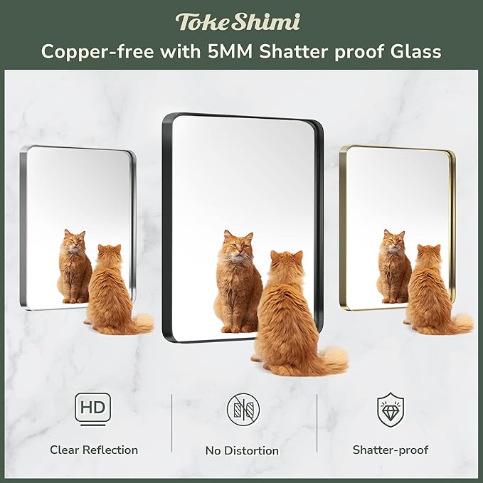 TokeShimi 24x36 Inch White Bathroom Mirror - Image 5