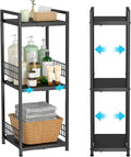 3-Tier Metal Shelving Unit, Expandable, Free-Standing, Open Floor Shelves by DAOUTIME