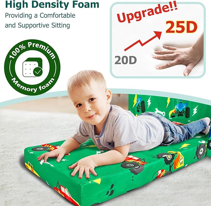 Kids Couch, 2-in-1 Kids Fold Out Sofa, Convertible Toddler Couch to Lounger - Image 5