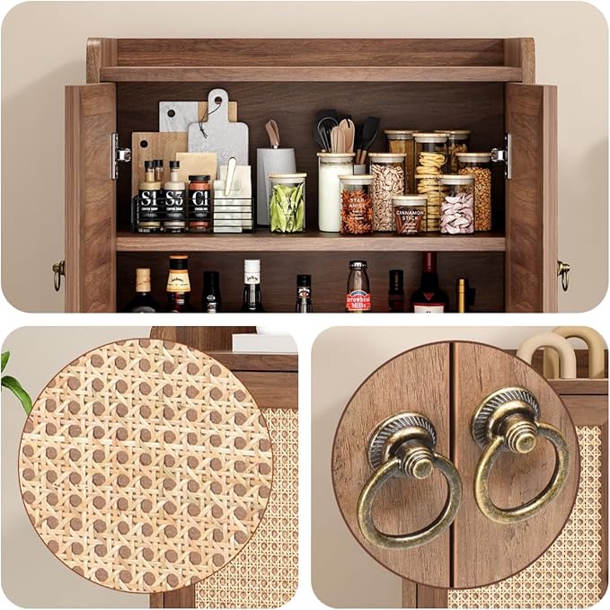 Buffet Cabinet, Rattan Storage Cabinet - Image 4