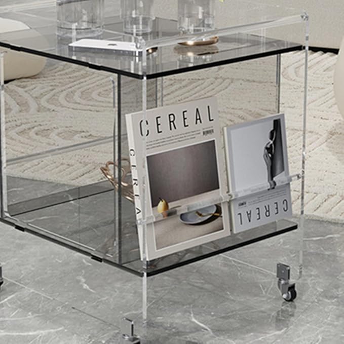 Transparent Acrylic Mobile Side Table - Image 4