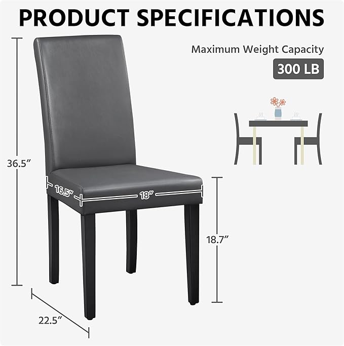 Yaheetech Dining Chairs Set of 6 Faux Leather Modern Dining Room Chairs - Image 3