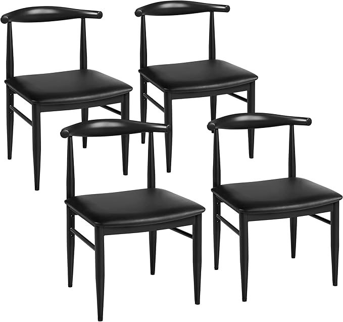 Yaheetech Dining Chairs Set of 4 Mid Century Modern Leather Dining Room Chairs by Yaheetech