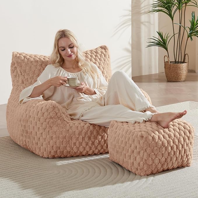 Bean Bag Chair with Ottoman - Image 3