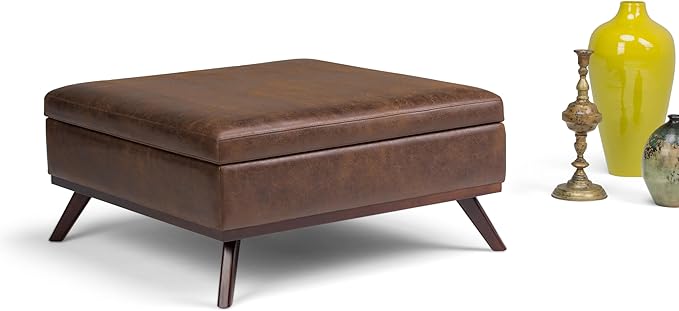 SIMPLIHOME Owen 36 inch Wide Mid Century Modern Square Coffee Table Storage - Image 11