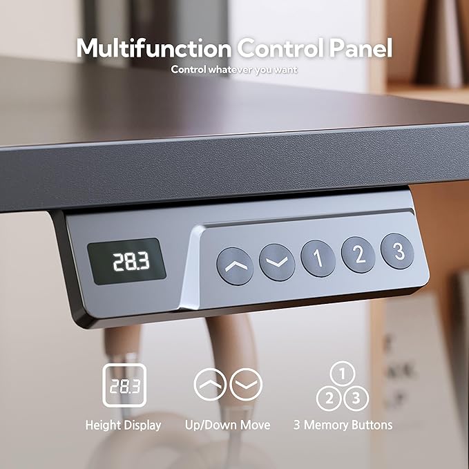 Seang Standing Desk with Drawer, 3 Memory Height Settings with Cable Grommets & - Image 4